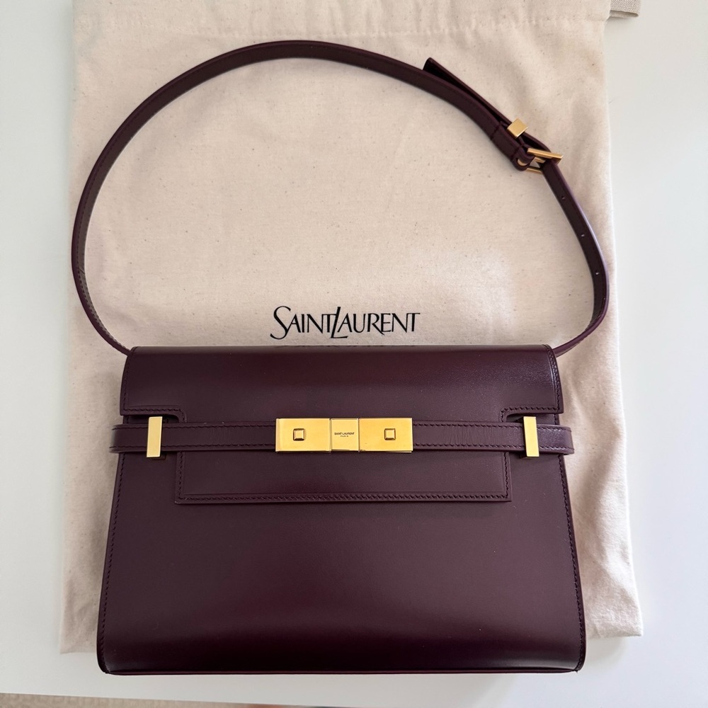 Saint Laurent Manhattan Bag Small Cabernet Burgundy Red